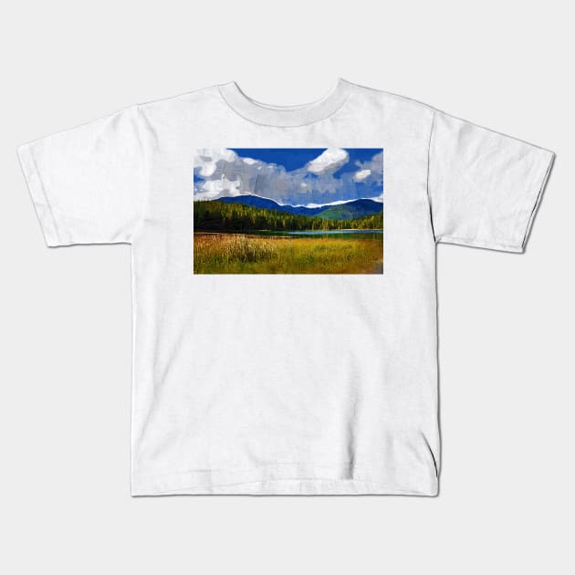 Mountain Lake Kids T-Shirt by KirtTisdale